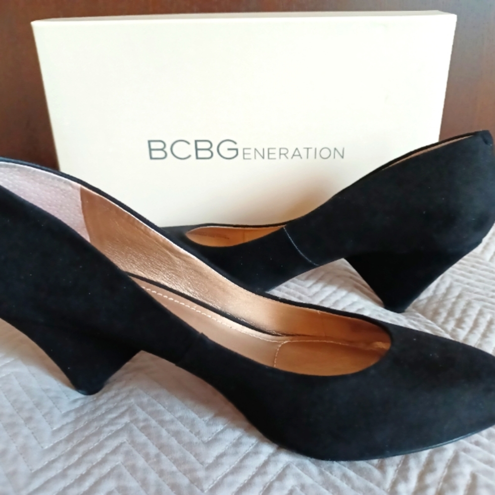 BCBGeneration | Classic Black Suede Heels | Size 8